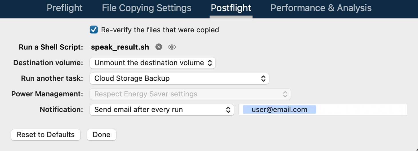 CCC advanced options example