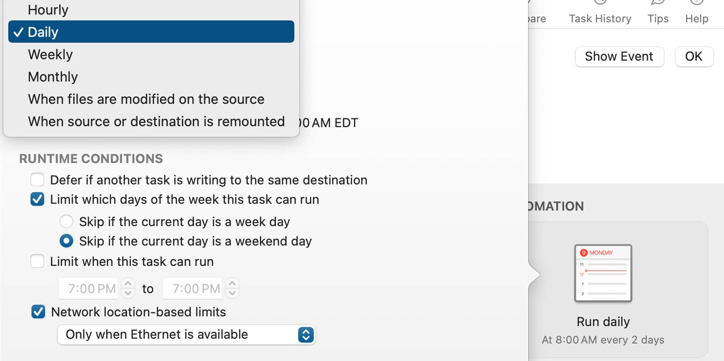 CCC scheduling window