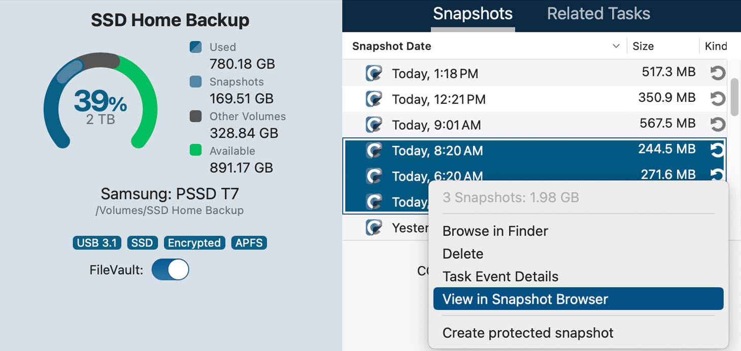 CCC snapshot browser